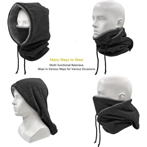 Balaclava Ski Mask for Men and Women Fleece Face Neck Warmer Hood for Winter - Picture 5 of 6